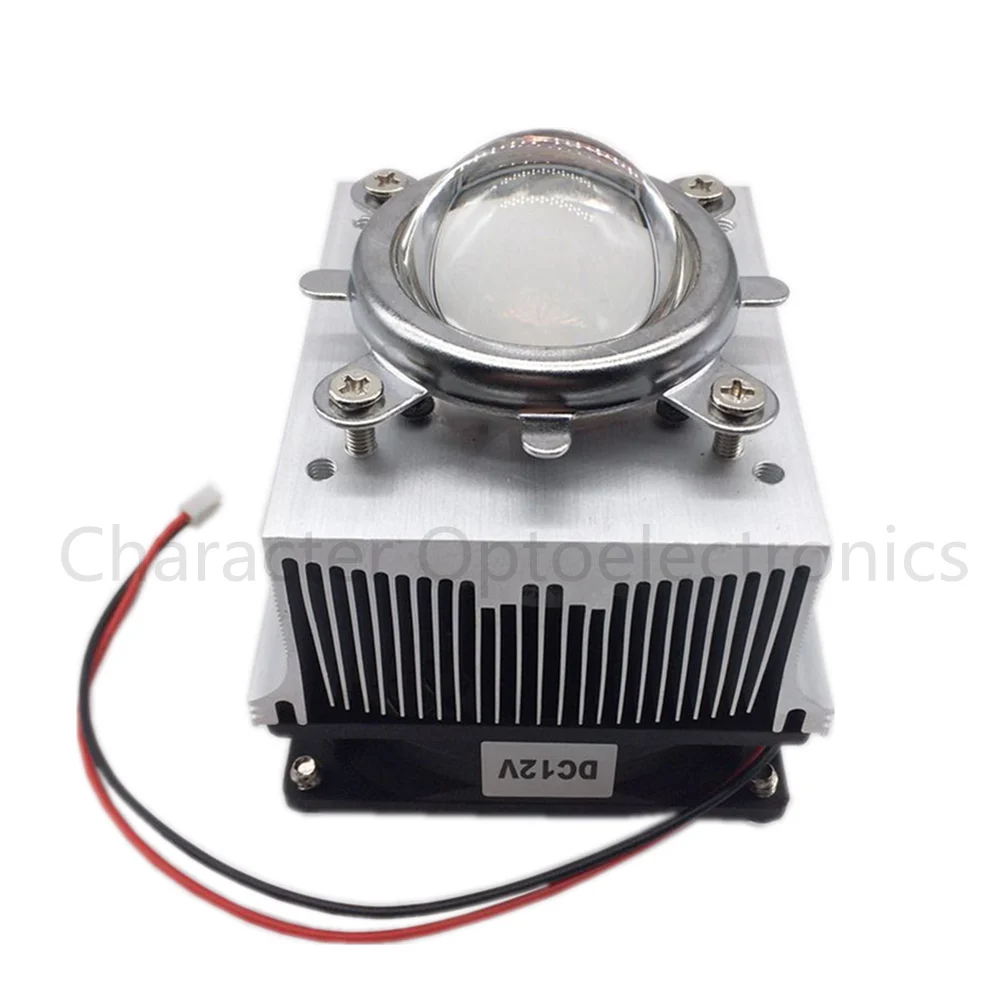 1pc aluminum heat sink cooling fan 20W 50W 100W high power LED lamp 80degree 44mm lens + reflective + bracket lamp