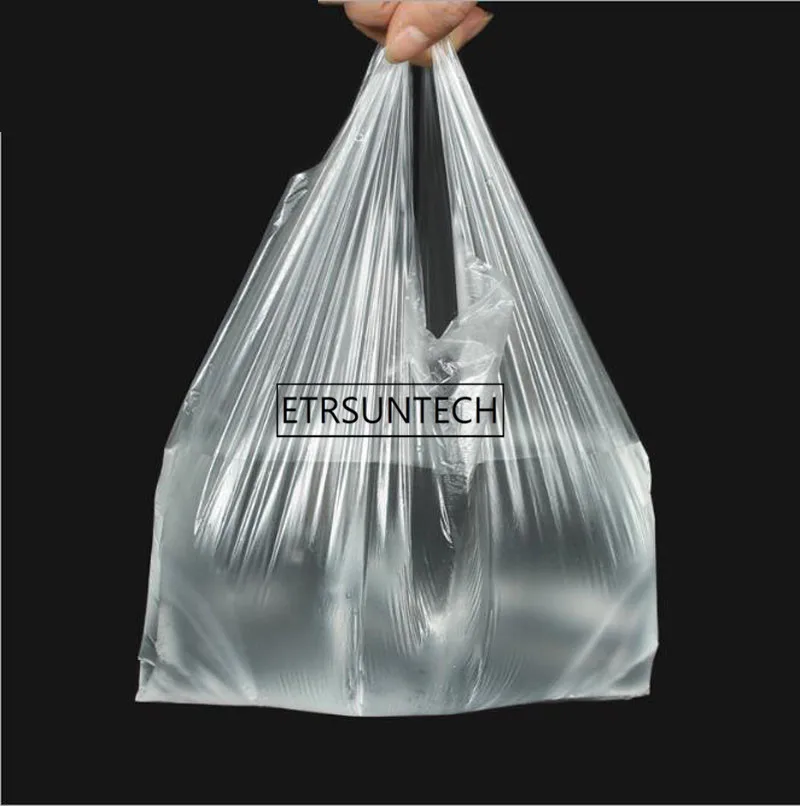 20*30cm Transparent Bags Shopping Bag Supermarket Plastic Bags With Handle Food Packaging