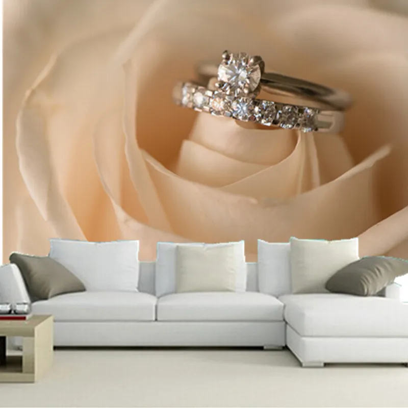 

Custom 3D murals, romantic white rose flower wallpapers papel de parede, living room sofa TV wall bedroom background wall paper