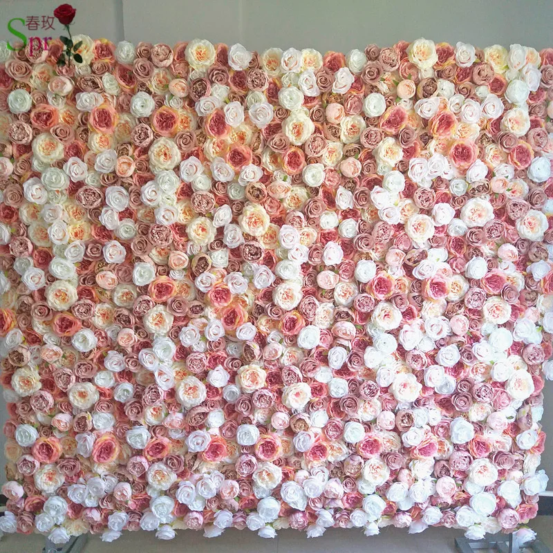 

SPR wedding flower wall panels Artificial silk rose stage backdrop table runner arrangement decorative flore