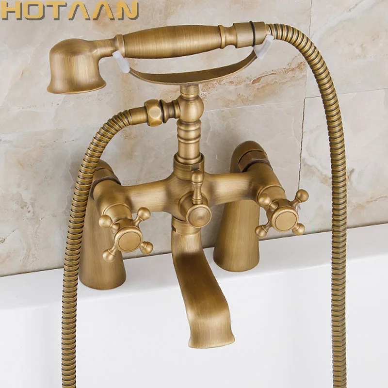 .  Bathroom Bath Tub Faucet Hand Held Antique Brass Shower Head Kit Shower Faucet Sets YT-5347