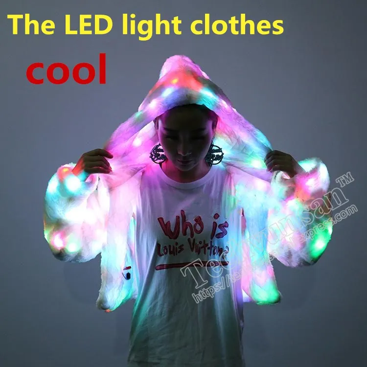 

LED luminous clothing Loose coat Bar Disco dancing Noctilucan children Caps Thin money men and women Lovers