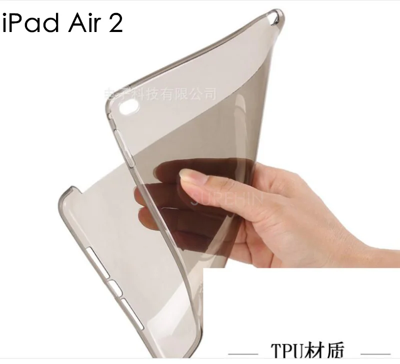 Nice clear soft tpu back bottom silicon case for apple ipad air 1 cover slim thin protective shell smart cover partner