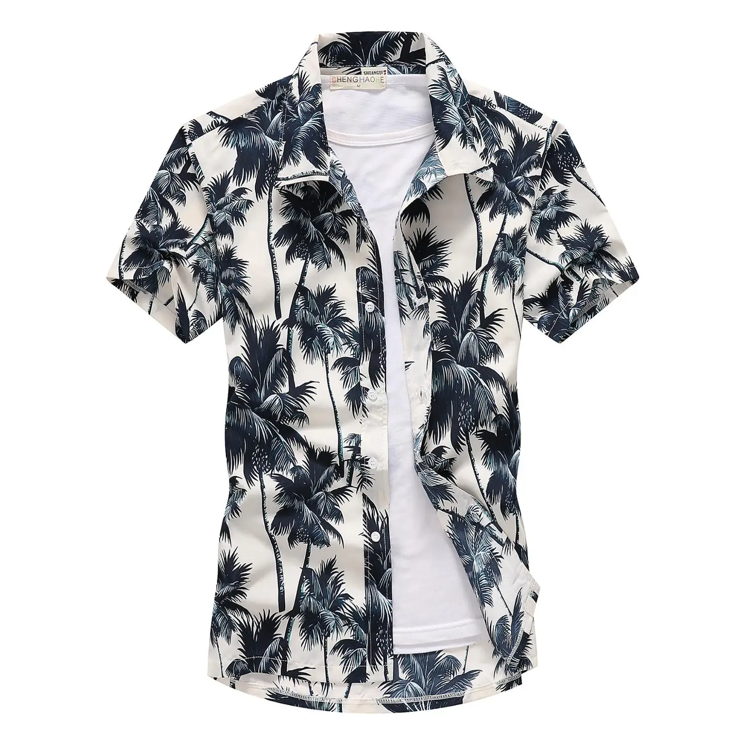 2023 Fashion Mens Short Sleeve Hawaiian Shirt Fast drying Plus Size Asian Size M-5XL Summer Casual Floral Beach Shirts For Men