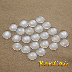 100pcs8/10/12/14/15/15.7/16/18/mm Round Flat Back Transparent Clear Glass Cabochon For DIY Charm Pendant Necklace Jewelry Making