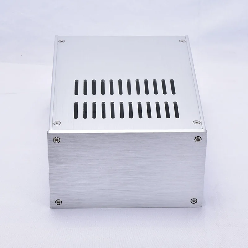 KYYSLB DIY 168mm*100mm*229mm Amplifier Case Home Audio All Aluminum Amplifier Chassis Silver 1610 Multi-purpose Chassis Box