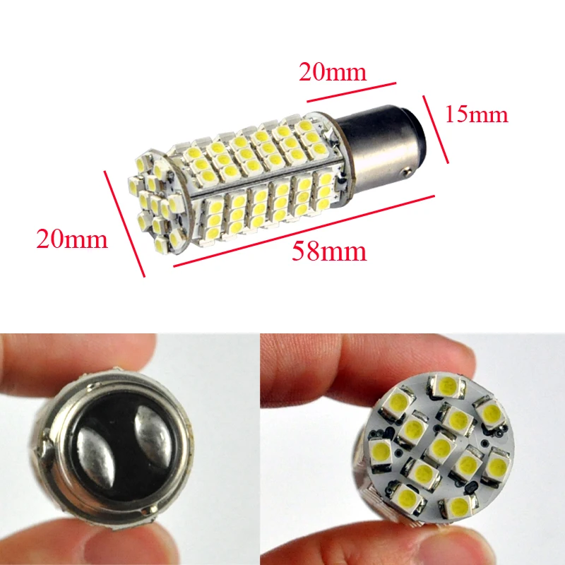 AutoEC 10X 1157 BAY15D 102smd LED 1210/3528 leds car auto Bulb Stop Tail Brake Lights Rear Lamp 12V white #LF38