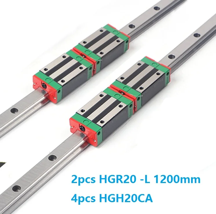 

2pcs Linear Rail Guide HGR20 -L 1200MM + 4pcs HGH20CA Linear Narrow Sliding Blocks CNC Parts China Made