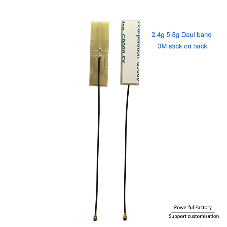 2.4G 5G 5.8G PCB Dual Band Antenna 8dbi WIFI Adhesive RF1.13 Feeder IPEX 5PCS/Batch