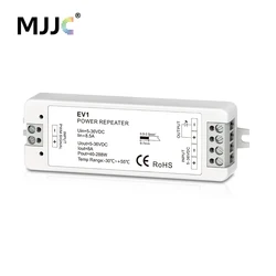 LED Dimmer Power Repeater 5V 12V 24V 36V 1 Channel 8A Singal Amplifier for Synchronously Single Color LED Strip MJJC-EV1