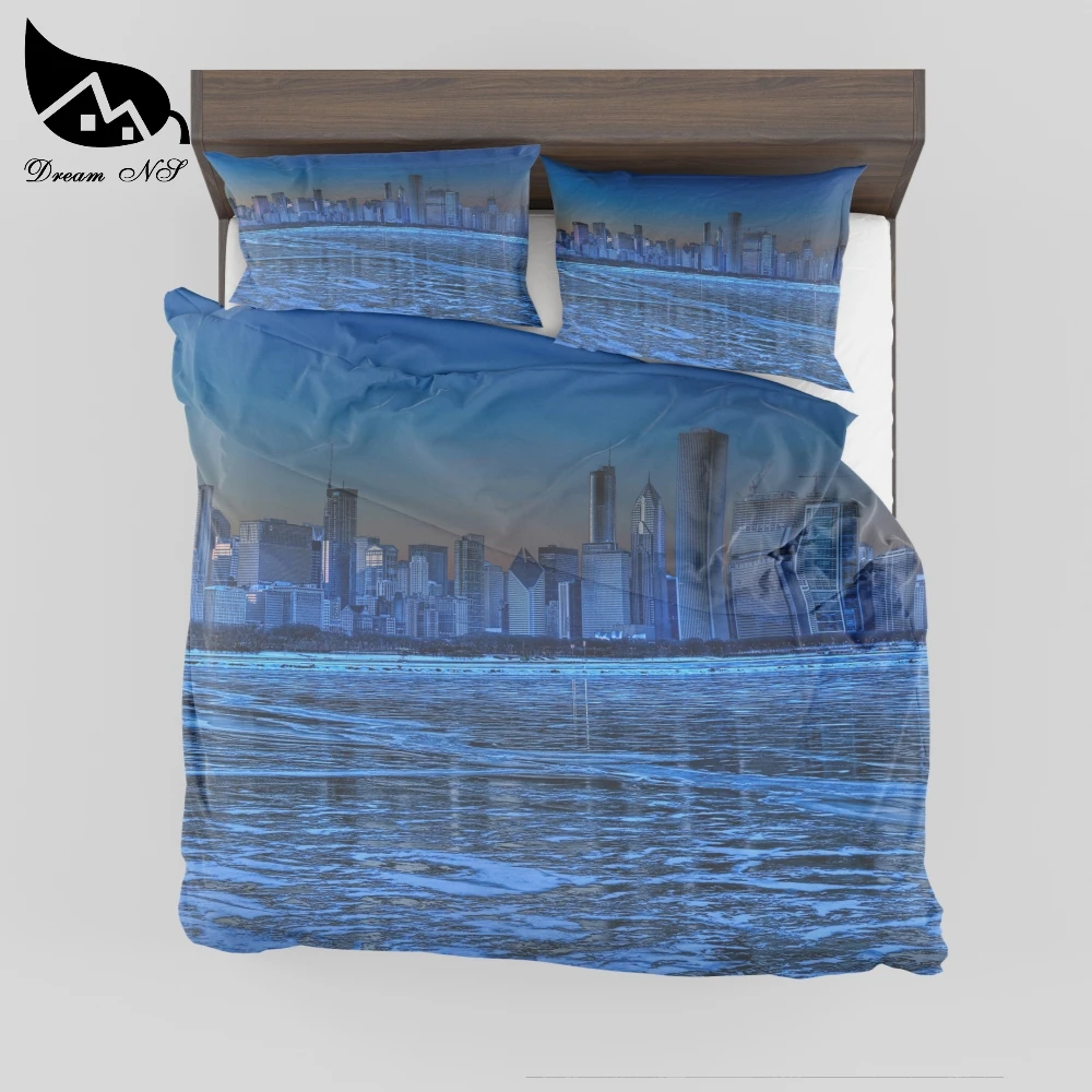 Dream NS Bedding Set City Landscape Fashion Printed Quilt Cover Bedding Set Bedroom Pillowcase Sheets Home Textiles Set