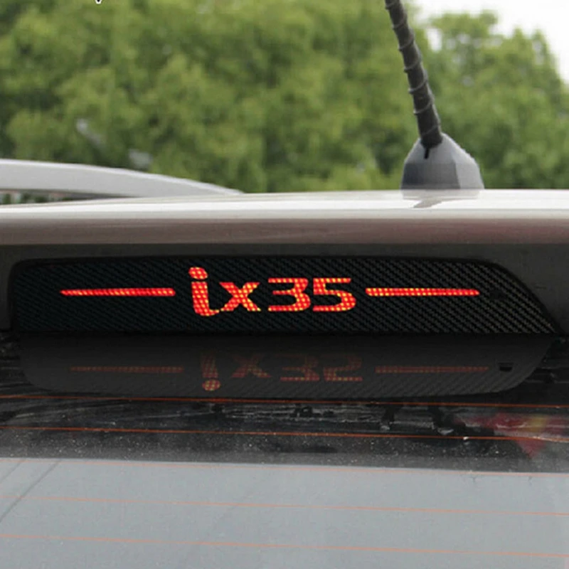 Rear Spoiler Trunk Bumper Brake Light Sticker Carbon Fiber For Hyundai Tucson ix35 H8WE