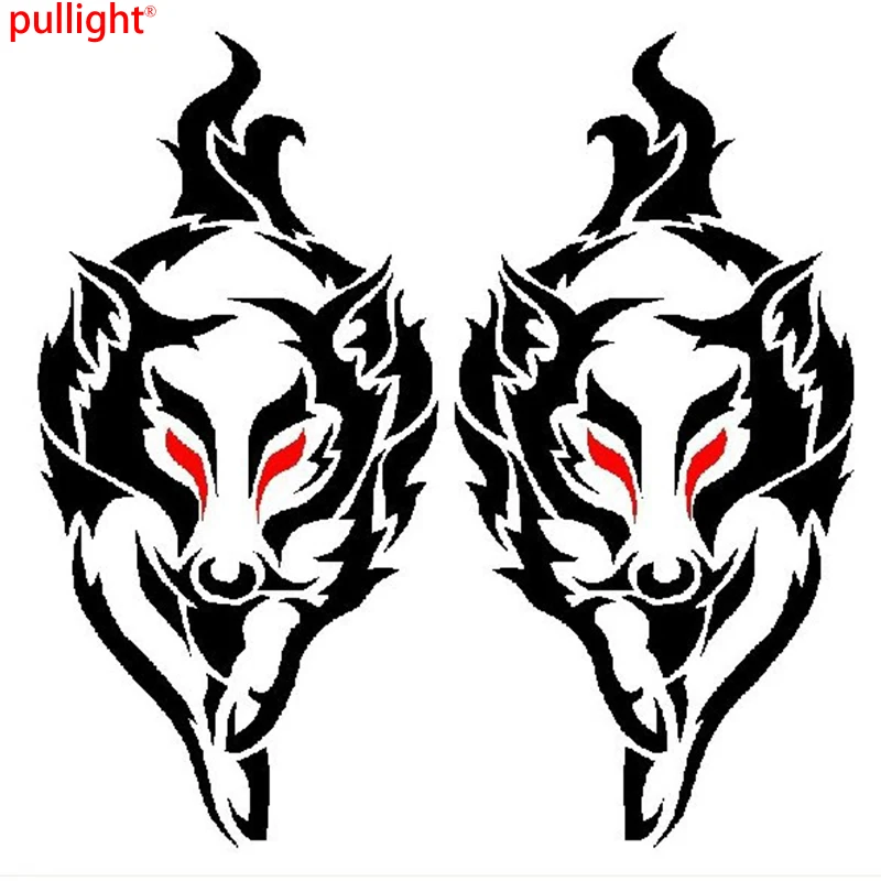 

2x Running Wolf Car Head Engine Hood Stickers Spare Tire Side Door Styling Decal Decor Vinyl Covers Waterproof