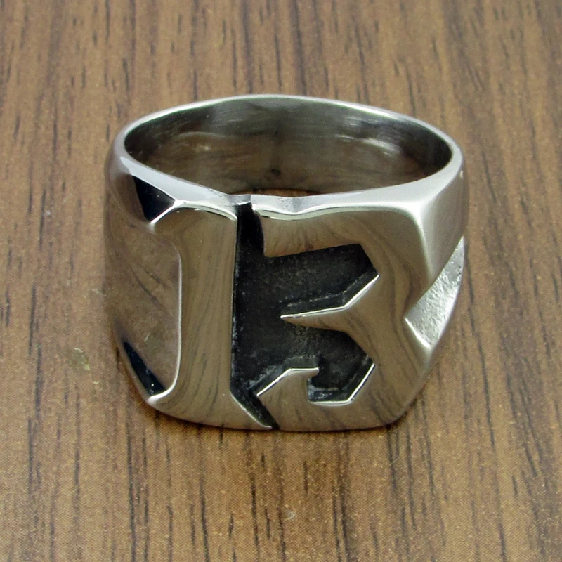 Punk Size 7-14# 316L Stainless Steel Number 13 Letter Biker Ring Jewelry