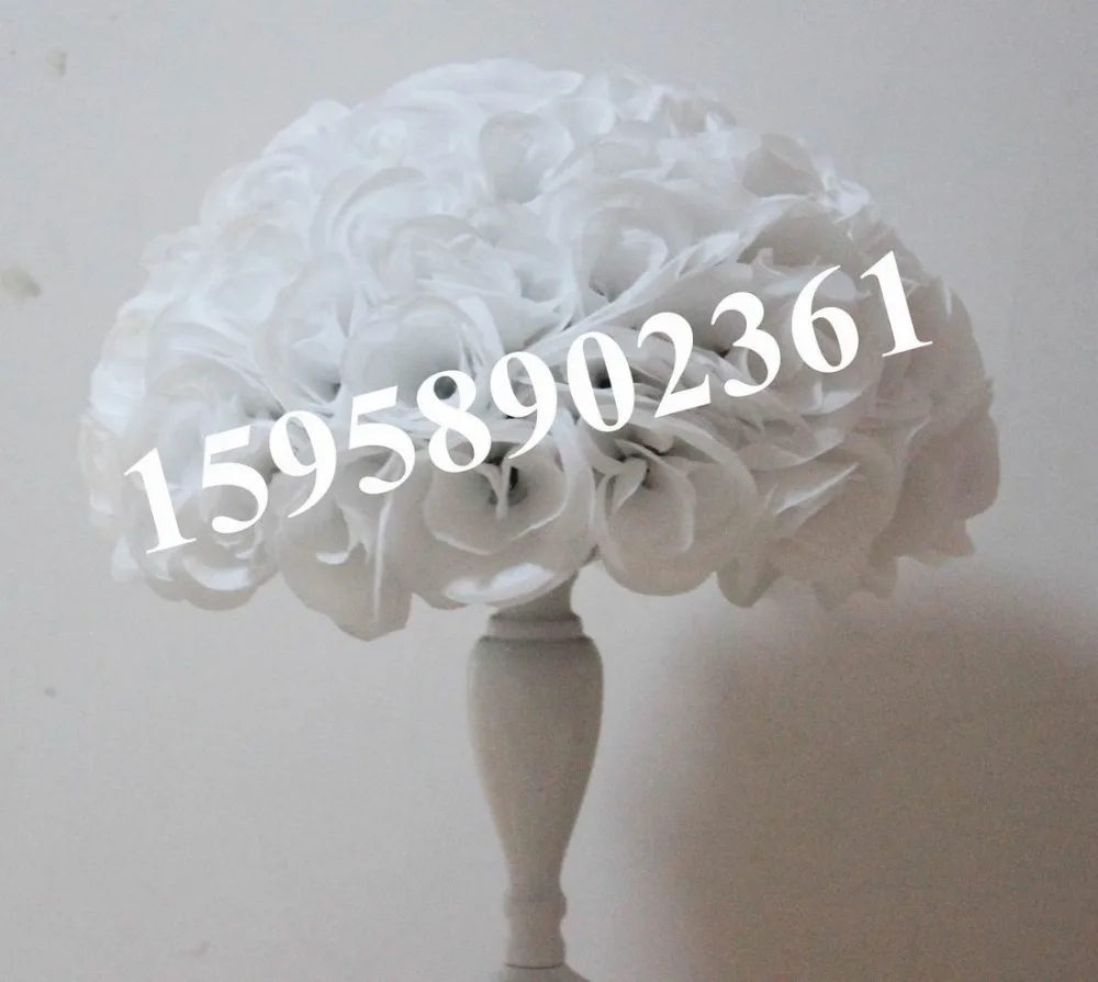 SPR 40cm plastic center white artificial flowers ball,wedding flower,holiday decoration