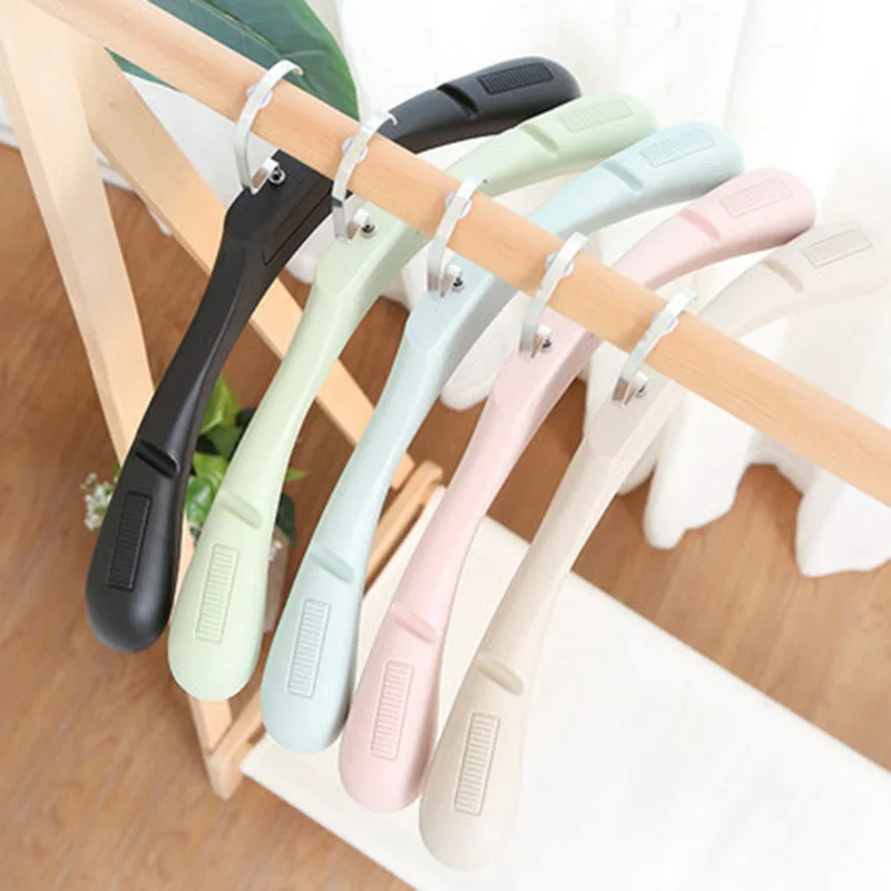 10 pcs/lot Thickened Plastic Clothes Hangers with Wide Shoulder Design Anti-skid Suit Hanger Adult Garment Rack