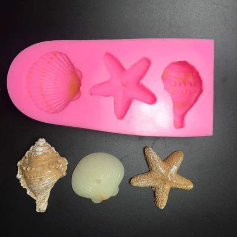 

Silicone Mold 3D Starfish Conch Shell Beach Shell Mold Chocolate Cake Mold Soap Mold Moulds Silicone Rubber PRZY Eco-friendly