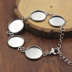 Fit 10mm 12mm 14mm 16mm 18mm 20mm Rvs Ronde Armband Blank Bezel Base voor Cabochon DIY Bangle Maken 2 strengen
