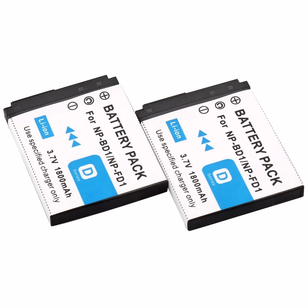 Probty 2Pcs NP-BD1 NP BD1 Battery + Dc Charger for Sony Cybershot DSC-T2 DSC-G3 DSC-T70 DSC-T75 DSC-T77 DSC-T200 DSC-T300 T900