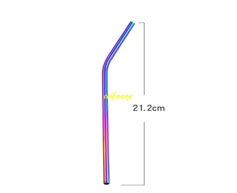 

2000pcs/lot 6*215mm Bend & Straight Metal Straw Colorful 304 Stainless Steel Straws Reusable Drinking Straws