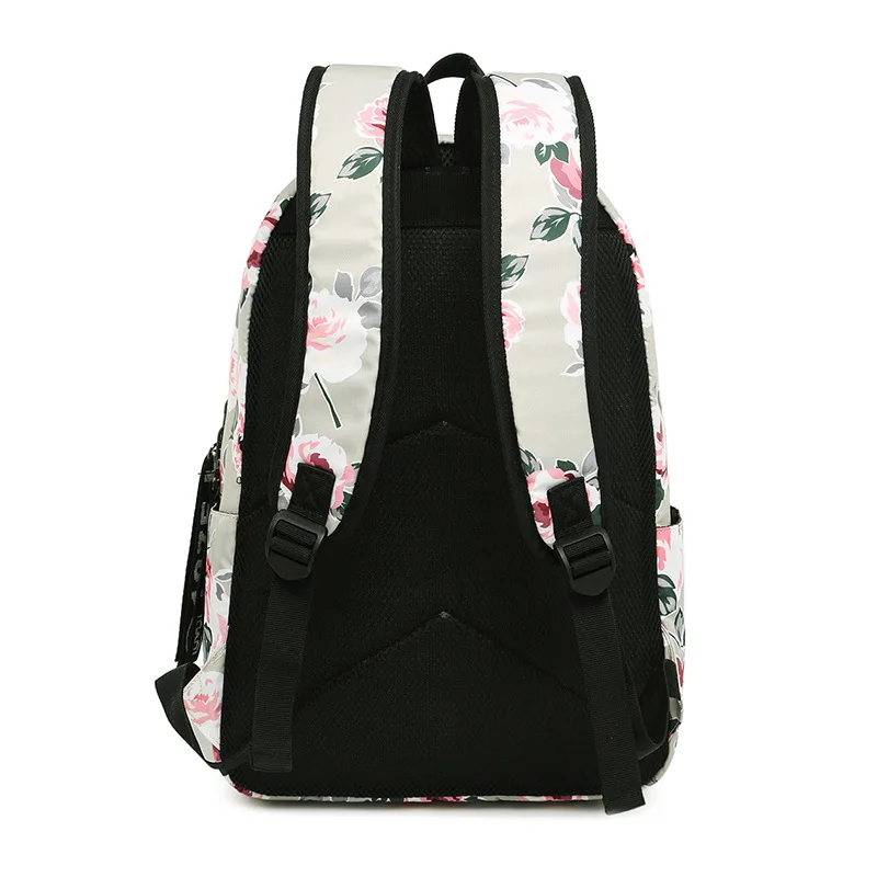 Fashion Water Resistant Nylon Women Backpack Flower Printing Female School Rucksack Girls Daily College Laptop Bagpack