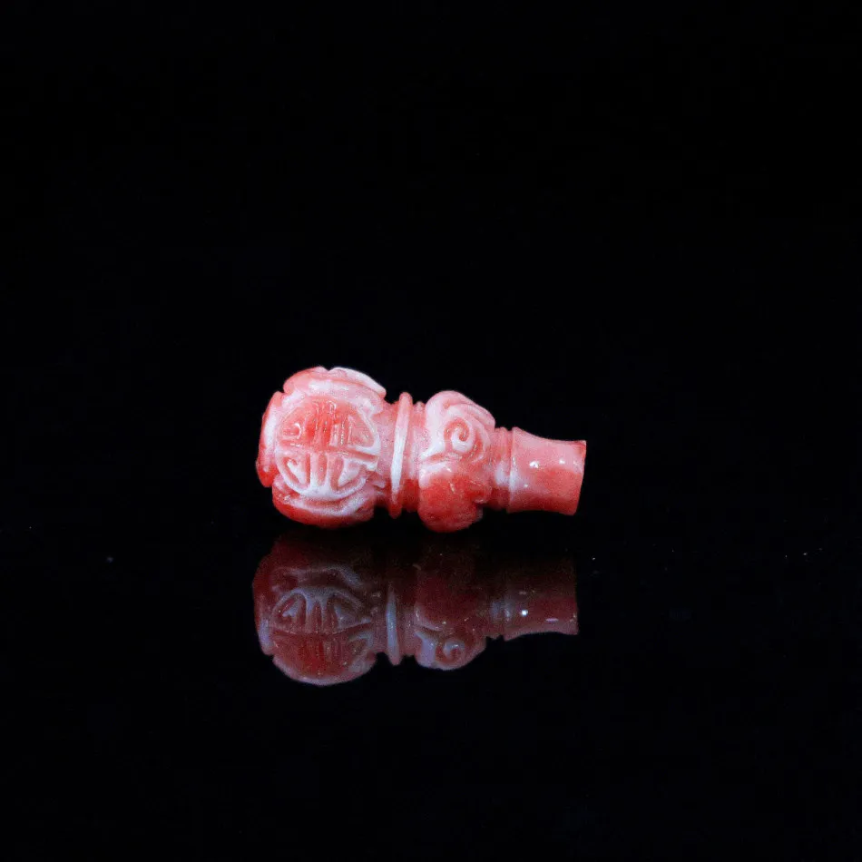 HOT Pink synthetic coral 10x20mm gourd carving flower loose beads handmade jewelry 5pcs B927