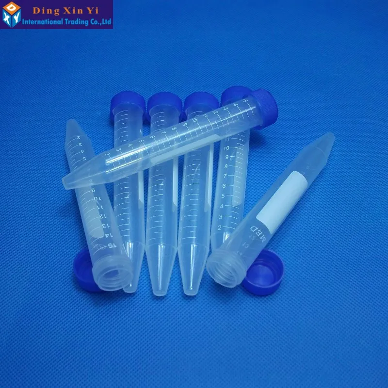 Imagem -03 - Lot Tubo Plástico Centrífuga pp Microcentrífuga Centrífuga Tubos com Tampa de Rosca Teste Plástico Amostra Frascos Limpar 15ml 10 Peças