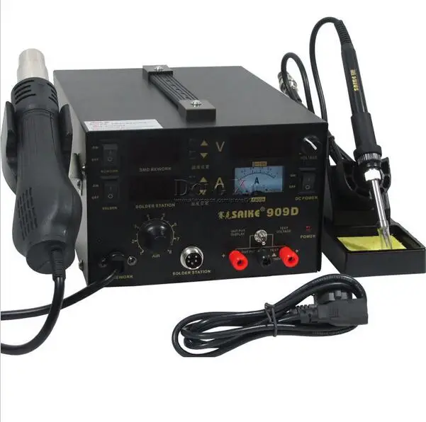 Soldering Station 3 in 1 Saike 909D 110V or 220V Saike 909D Rework Station & hot air gun 250x185x175mm