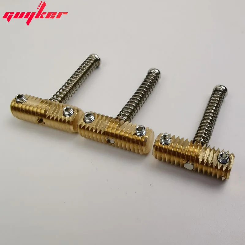 3 Pcs Highgrade 10.8mm Brass Compensated Thread Saddles Set with Wrench Highgrade Replacement Part for Tele TL Electric Guitar