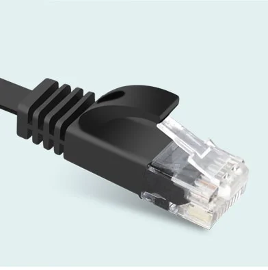 5M 15FT  Pure copper wire CAT6 Flat UTP Ethernet Network Cable RJ45 Patch LAN cable black white color