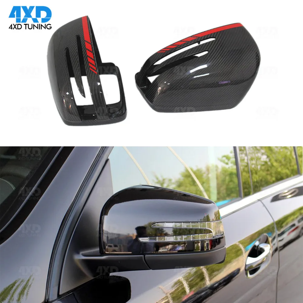 G63 AMG W166 Carbon Fiber Mirror Cover For Mercedes W463 GLE 43 63 G55 GL X166 RearView Mirror Cover red reaplace 2013-2018 2019