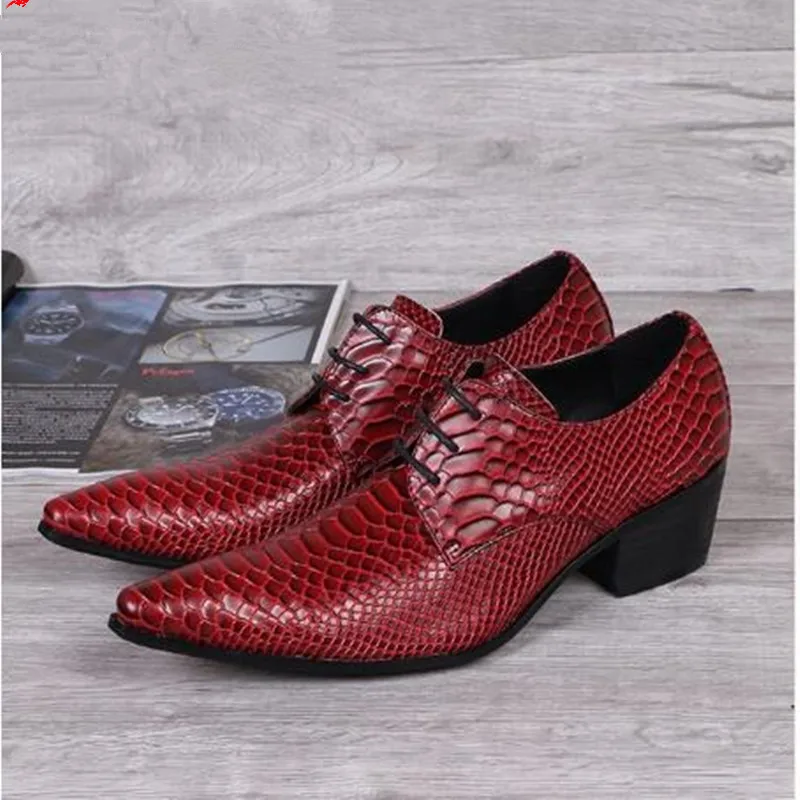 

Chaussure Homme italian shoes brands man prom red high heels shoes pointed toe snake skin leather dress wedding shoes lasts