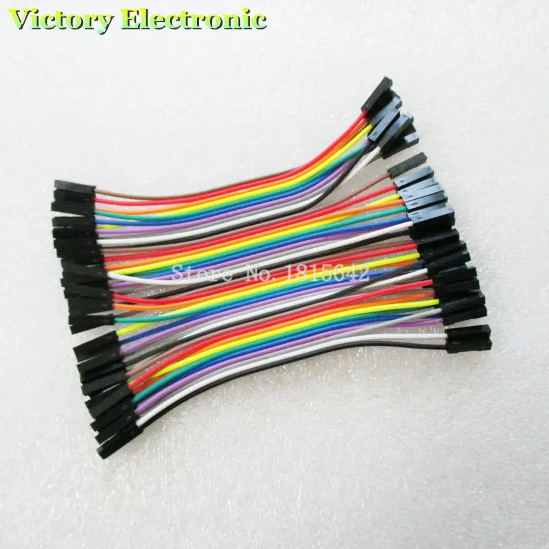 40pcs/lot 10cm 2.54mm 1pin Female to Female jumper wire Dupont cable