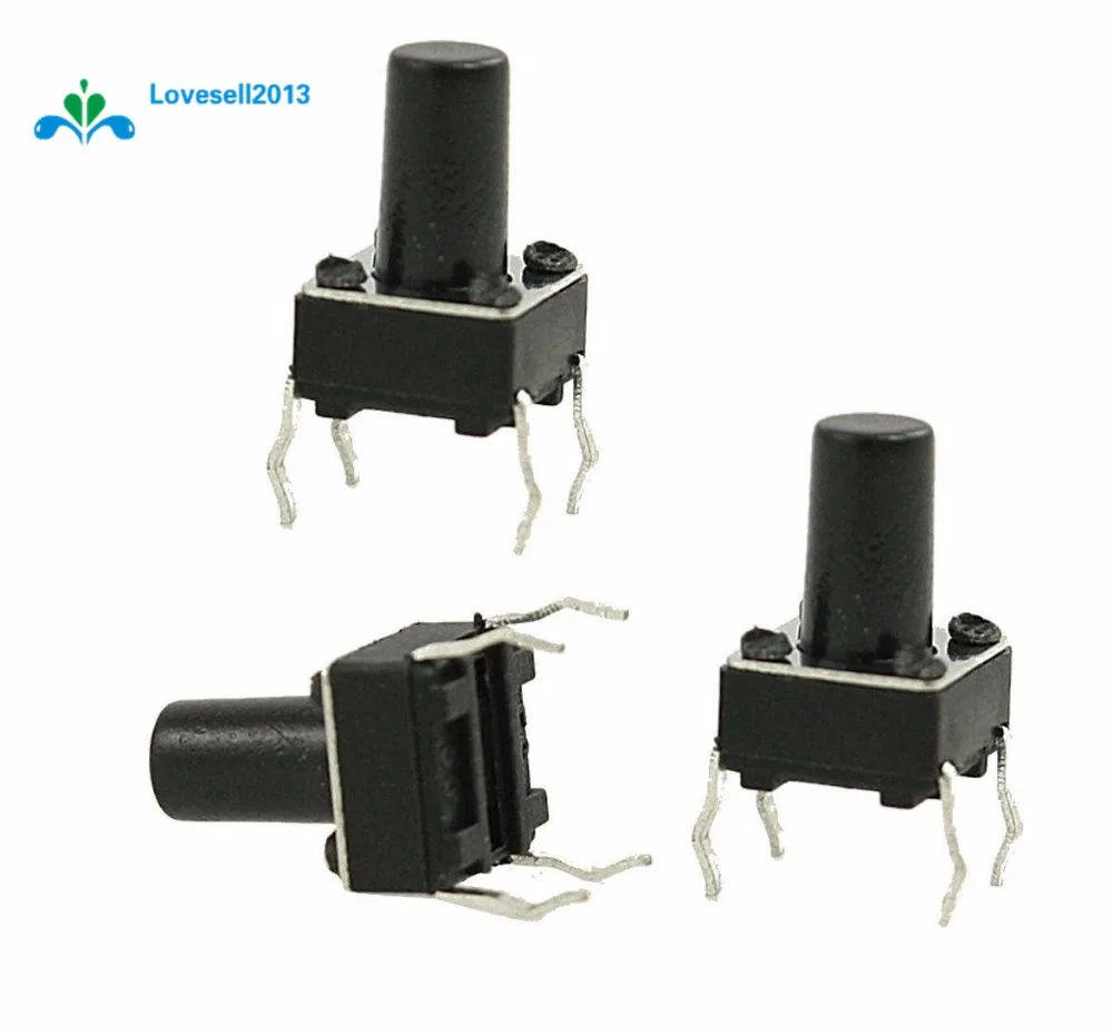 Interruptor de botón táctil de 50 piezas, 6x6x10mm, 4 pines DIP 100%, nuevo origen