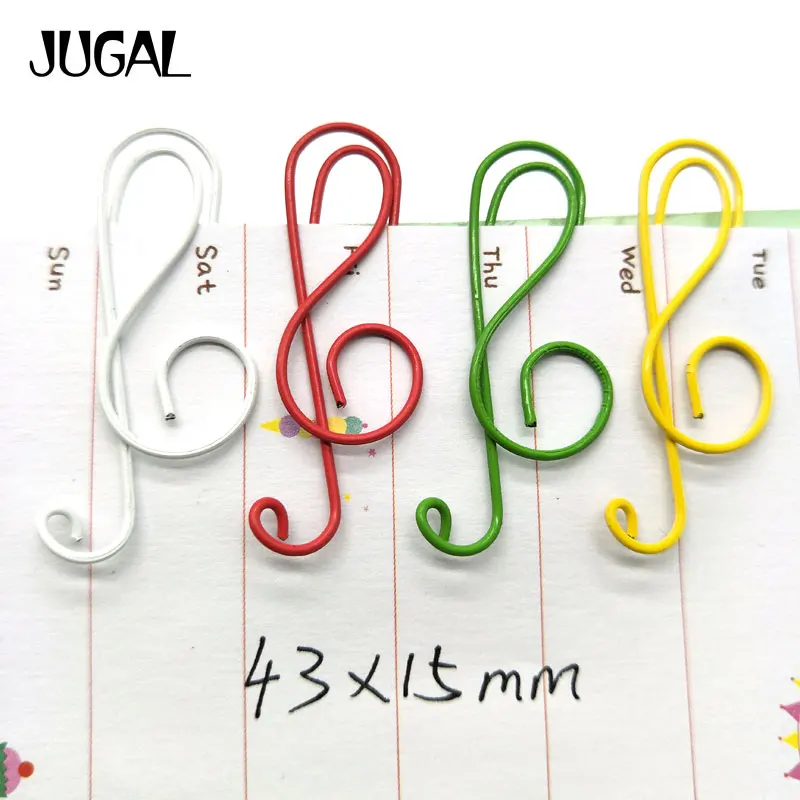 200PCS/lot Colorful Music Paper clips Metal Bookmarks folder Memo clips School office Stationery clip JUGAL