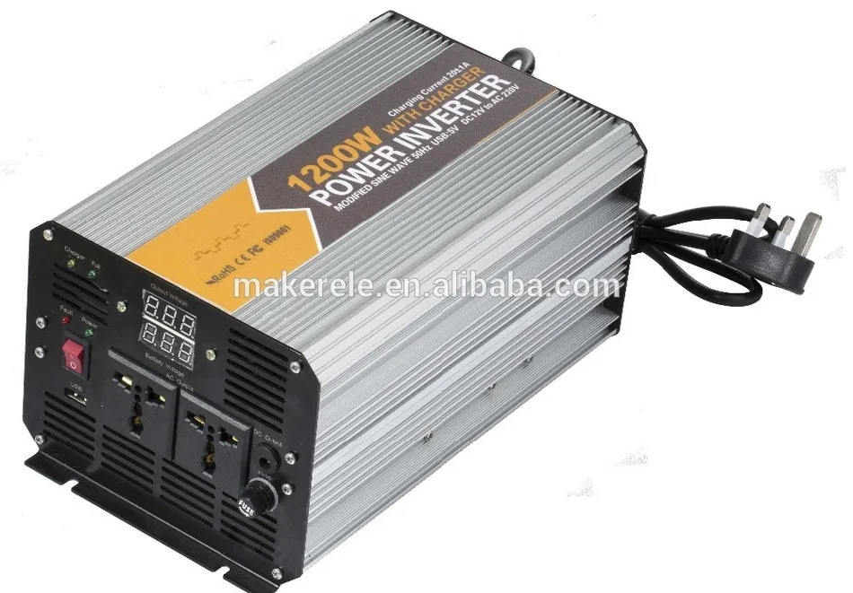 MKM1200-242G-C 1200watt dc ac 24v to 220v inverter modified sine wave travel power inverter with battery charger