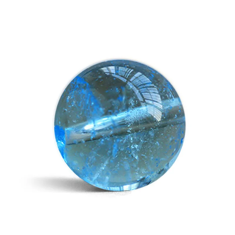 one PIECE loose beads blue Topaz round   for DIY jewelry making FPPJ wholesale beads nature gem stone