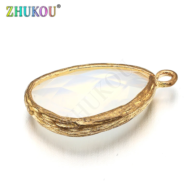 13x23mm Brass Cubic Zirconia Charms Pendant, Mixed Color, Hole: 1.5mm, Model: VD259