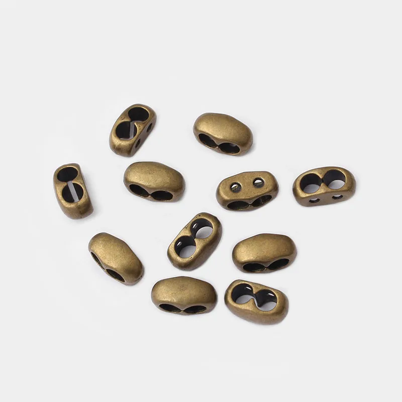 20pcs Tibetan Silver/Bronze/Copper Double Holes Slider Spacers For 4mm 5mm Round Leather Cord Bracelet Jewelry Findings Making