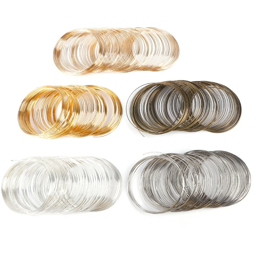 Wholesale 100 Loops 0.6mm Thick Memory Beading Steel Wire for DIY Jewelry Findings Bangle Bracelet Creative Handicraft Making