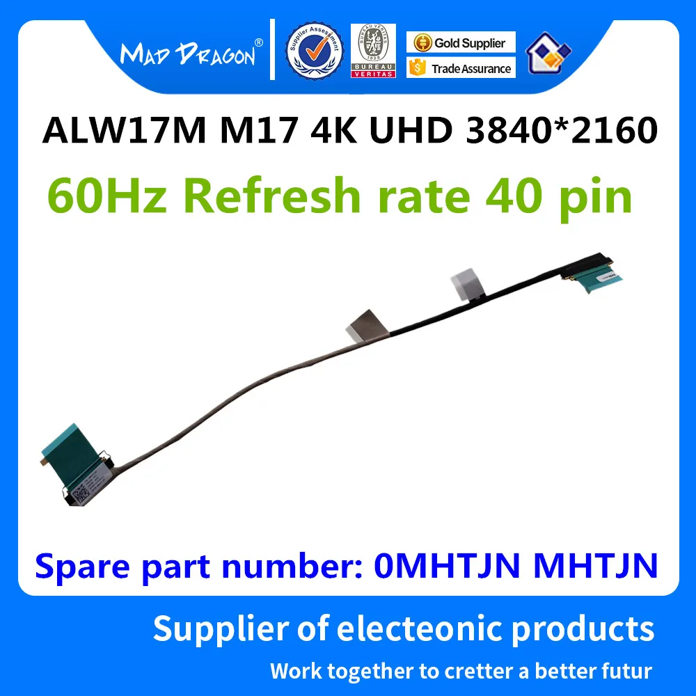 

new original laptop LCD Video Cable For Dell Alienware ALW17M M17 4K UHD EDP Cable 60Hz Refresh rate 0MHTJN MHTJN 40 pin