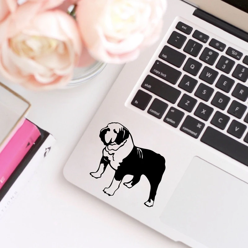 English Bulldog Decals Car Decor , Funny Cute Dog Silhouette Vinyl Sticker Laptop Decal for Apple MacBook Air / Pro Decoration