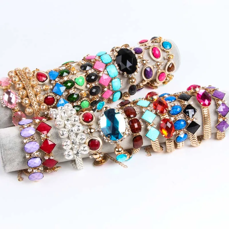 New product wholesale 12 pieces mixed style multicolor simple fashion bohemian big meteorite style jewelry bracelet