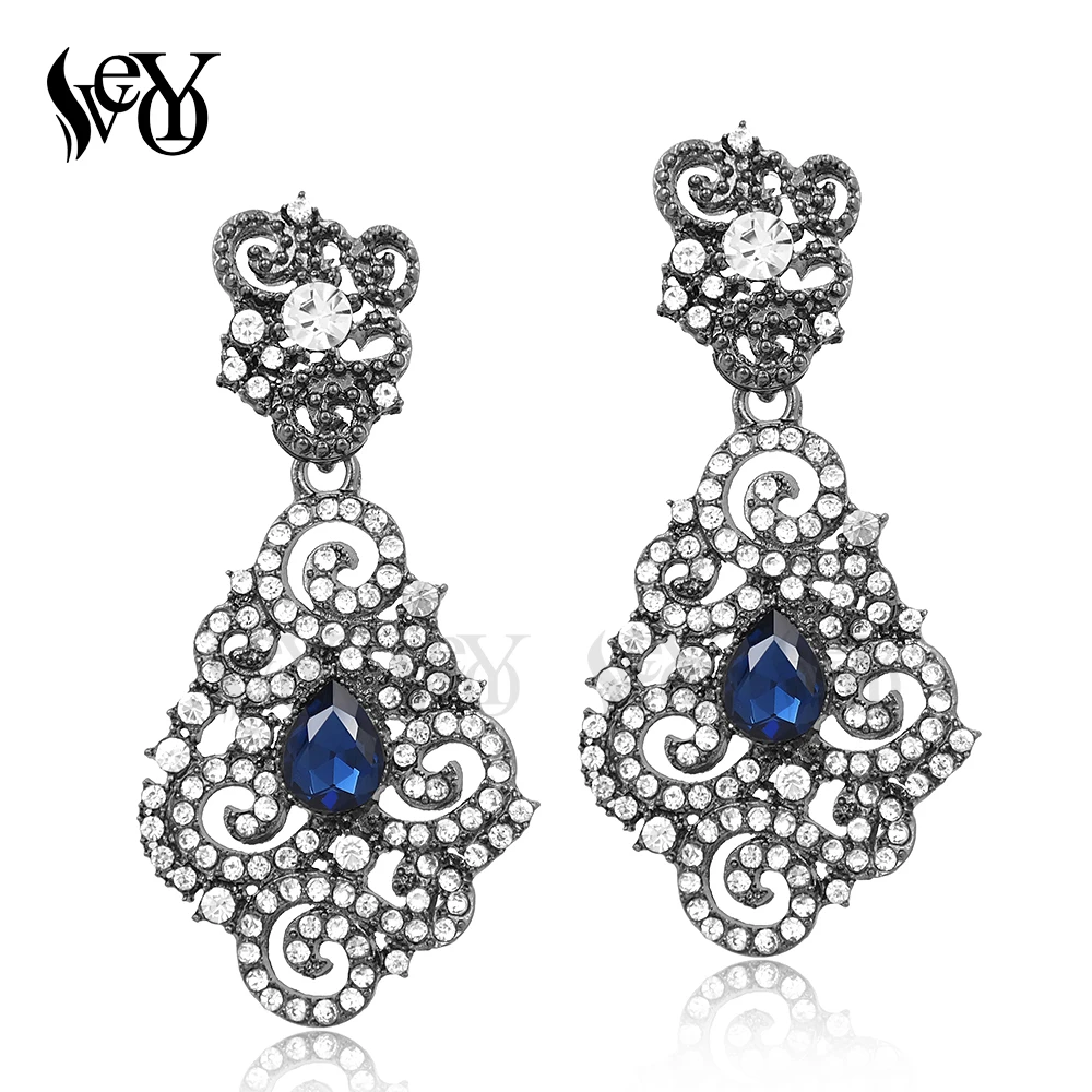 VEYO Crystal Rhinestone Dangle Earrings For women Hollow Fashion Jewelry brincos Pendientes