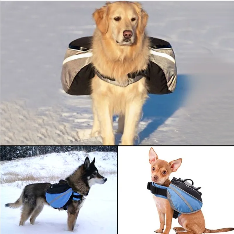 Dog Saddle Backpack Reflective Bag Safety at Night Medium Large Big Dog Pack Bag Outdoor Hiking Camping Training Pet Carrier TC