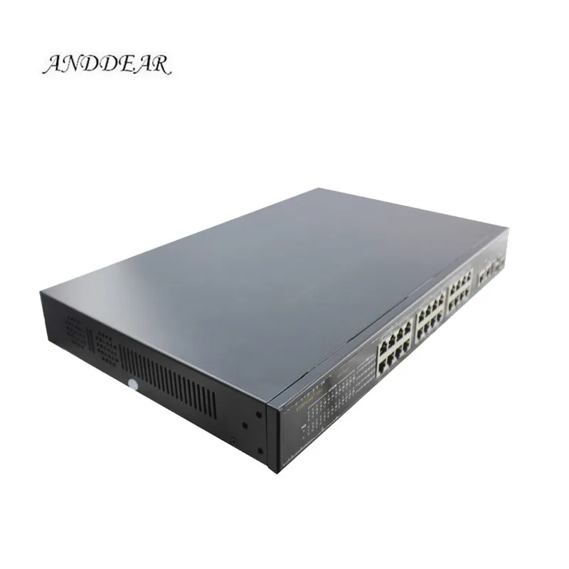 

PO power pin IEEE802.3af/at active poe switch 24 port 1U 19" rack mount power supply network poe 400w with 2 gigabit sfp/rj45