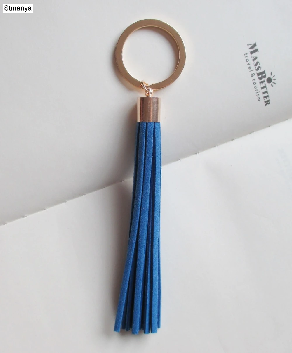 Fashion Tassel Key Chain Women bag charm accessories Tassel Key Holder Korean velvet leather Car Key Ring gift jewelry 17014