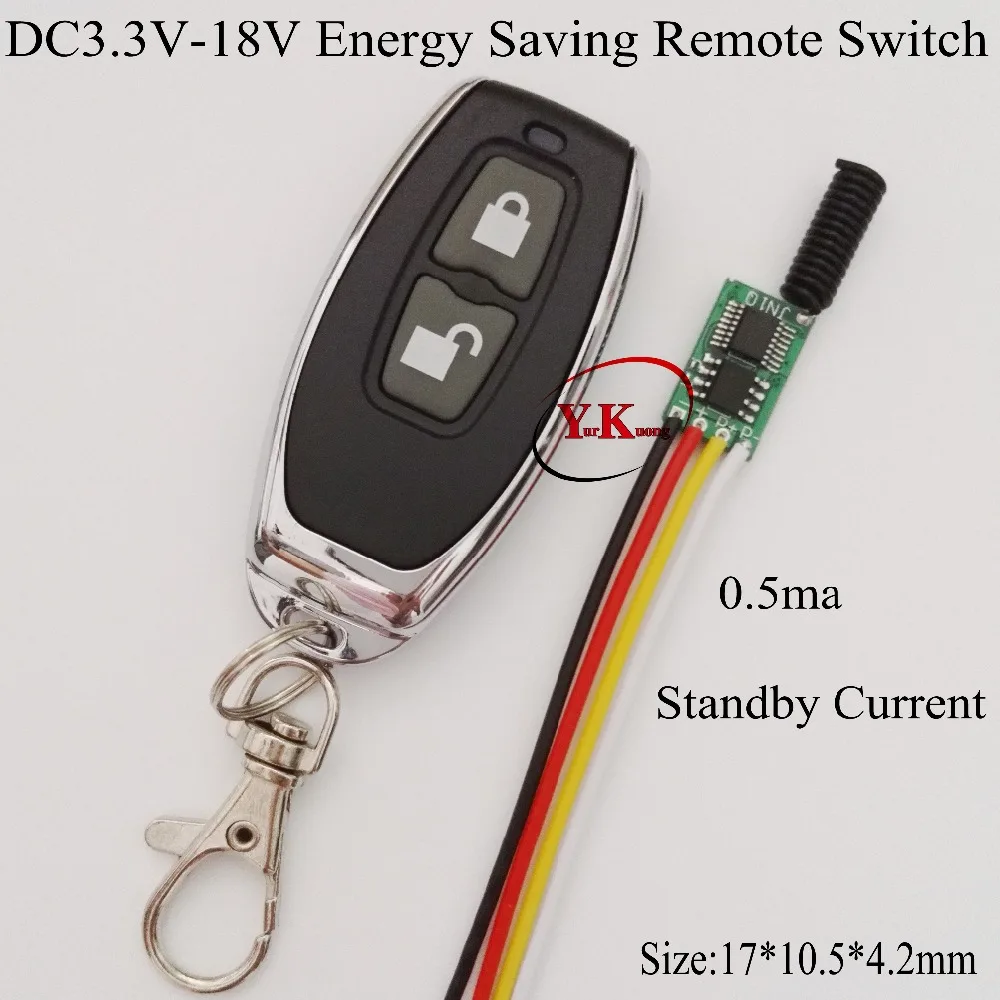 Lithium Alkaline Battery Remote Switch 3.3V 3.7V 4.2V 4.5V 6V 7.4V 9V 12V 13V 16V 18V Small and Power Saving Wireless Switch 433