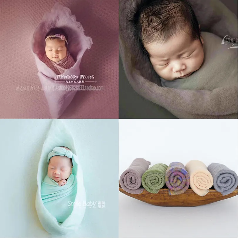 

Newborn Photo Swaddle sack Cocoon Wool felted Merion blanket background Baby wool layer blanket backdrop photo props