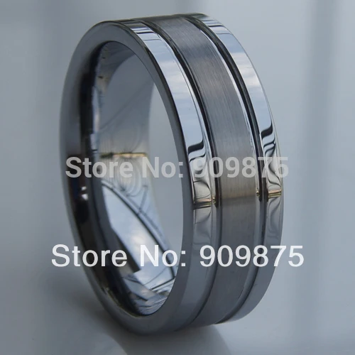 8mm 2tone shiny/brush hi-tech scratch proof wedding tungsten ring